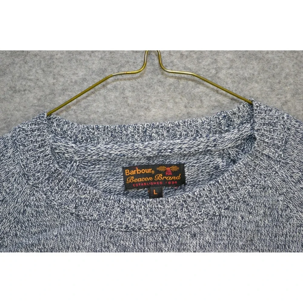 Barbour Beacon Brand Sweater Mens Large Blue Cotton Crewneck‎ Knit Pullover
